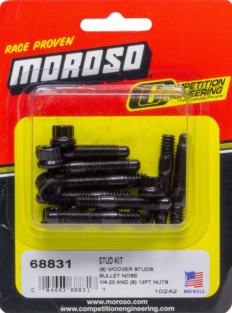 Moroso Stud Kit - Valve Cover 8pk w/12pt Nuts 1/4-20