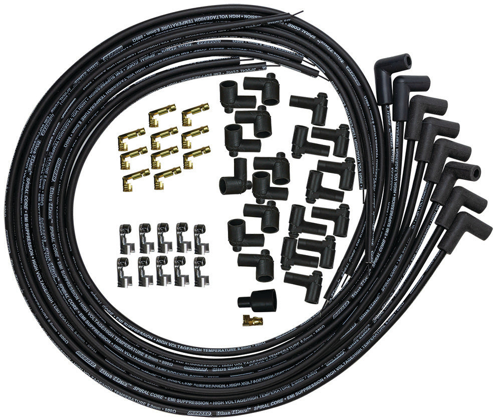 Juego de cables de encendido Moroso Blue Max, color negro