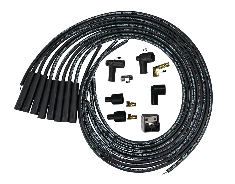 Juego de cables de encendido Moroso Blue Max, color negro