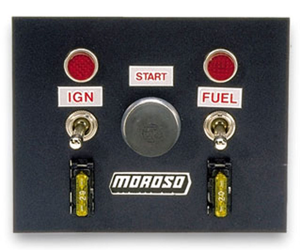 Moroso Toggle Switch Panel 4in x 5in - Black Finish