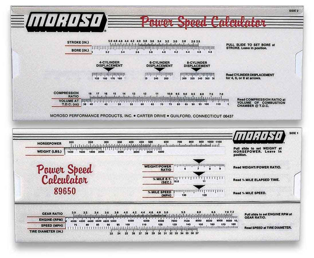 Moroso Power/Speed Calculator