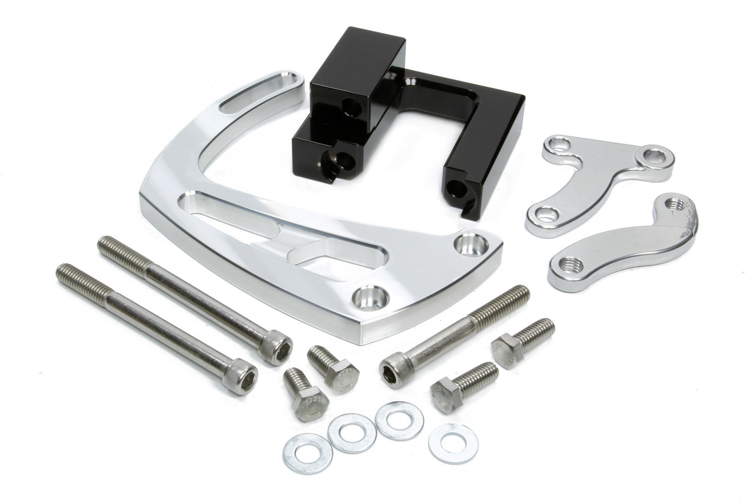 March Performance Chevy BB Power Steering Braket clear powder coat