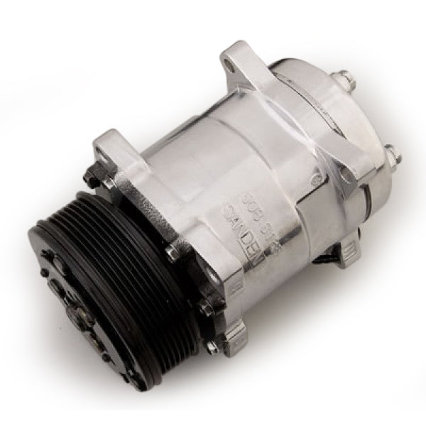 March Performance A/C Compressor Sanden Style 508 Chrome