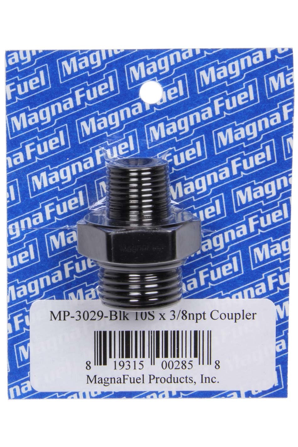 Magnafuel Racing Fuel Systems Union Couple Fitting - #10 x 3/8npt - Black