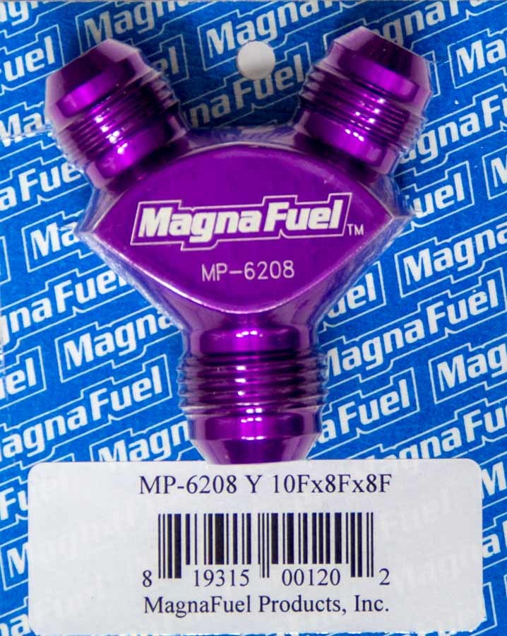 Magnafuel Racing Fuel Systems Y-Fitting - 1 #10an Male & 2 #8an