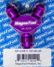 Cargar imagen en el visor de la galería, Magnafuel Racing Fuel Systems Y-Fitting - 1 #10an Male &amp; 2 #8an