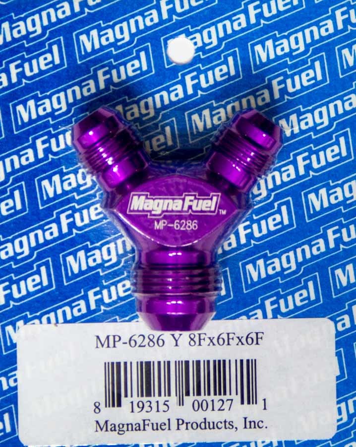 Magnafuel Racing Fuel Systems Y-Fitting - 2 #6 Male & 1 #8