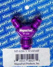 Cargar imagen en el visor de la galería, Magnafuel Racing Fuel Systems Y-Fitting - 2 #6 Male &amp; 1 #8