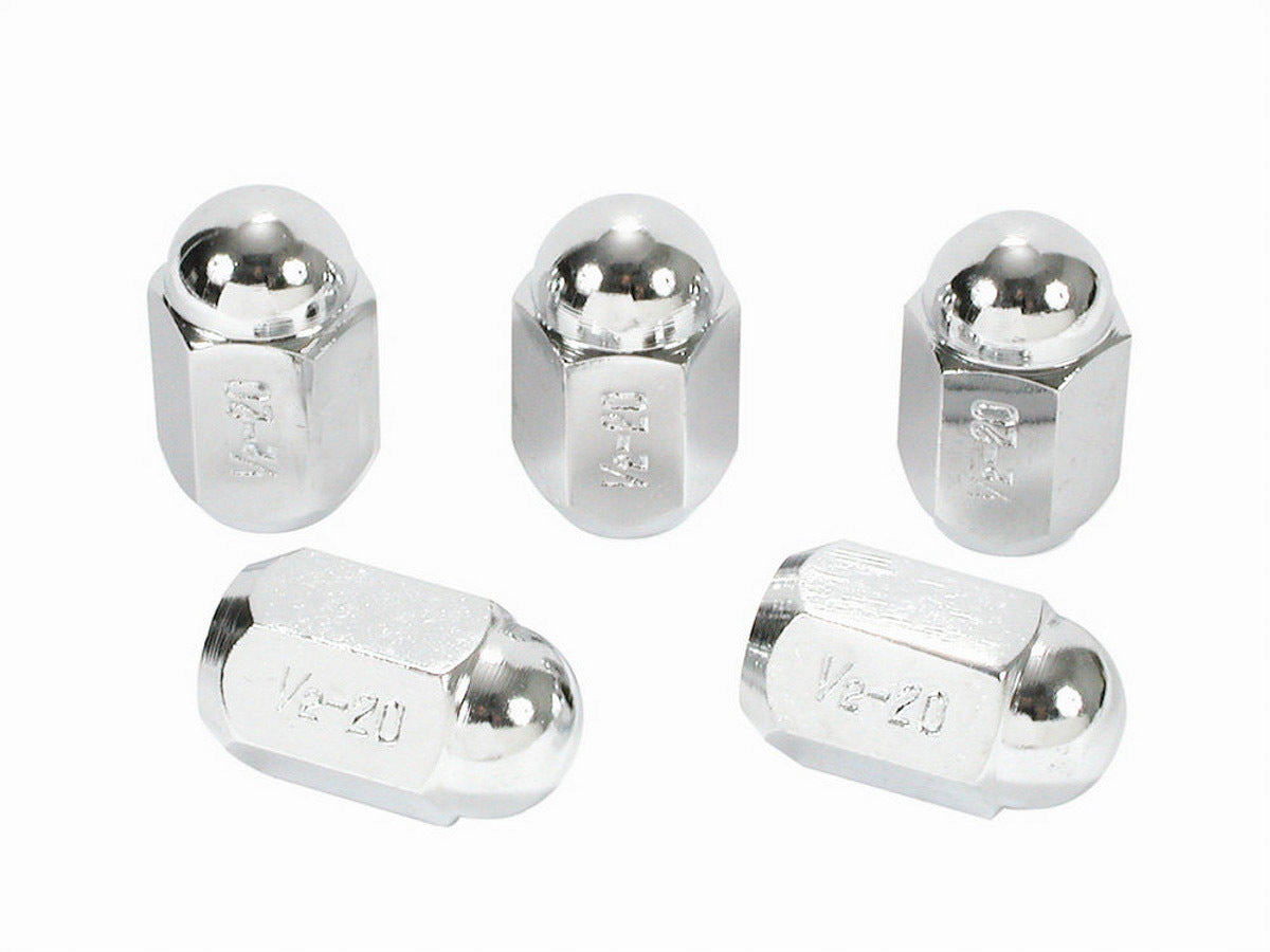 Mr Gasket Chrome Acorn Nuts 1/2 - 5 Pack
