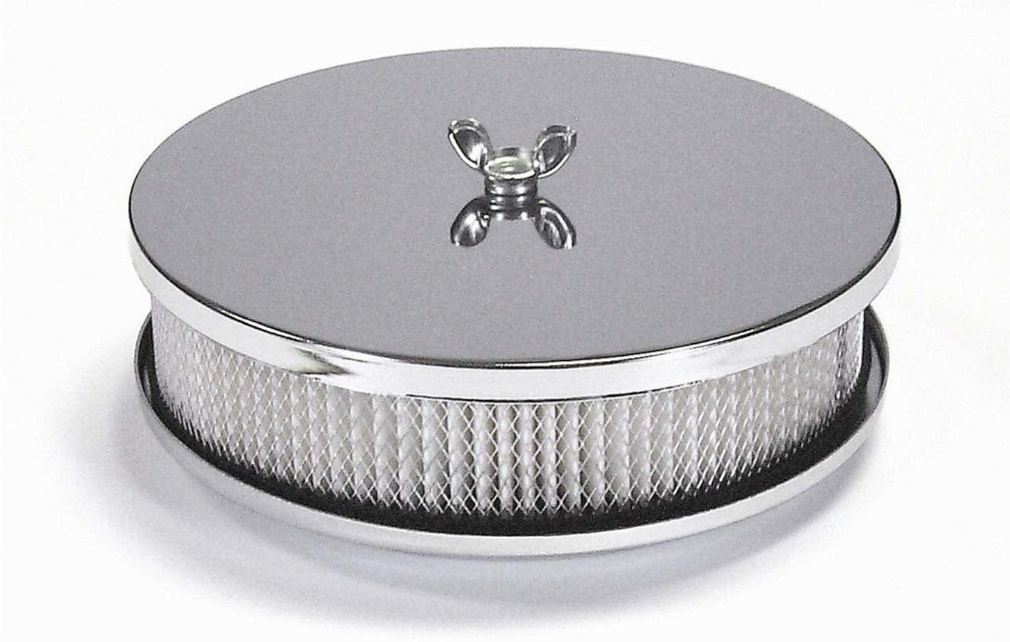 Mr Gasket 1486 6.5in Chrome Air Cleaner — Dropped Base, 5-1/8in Carb Flange