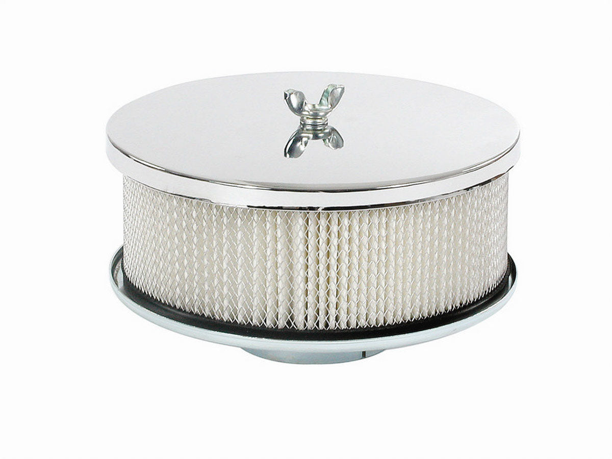 Mr Gasket Chrome Air Cleaner 6.5 in Round — Fits 2bbl Carburetor
