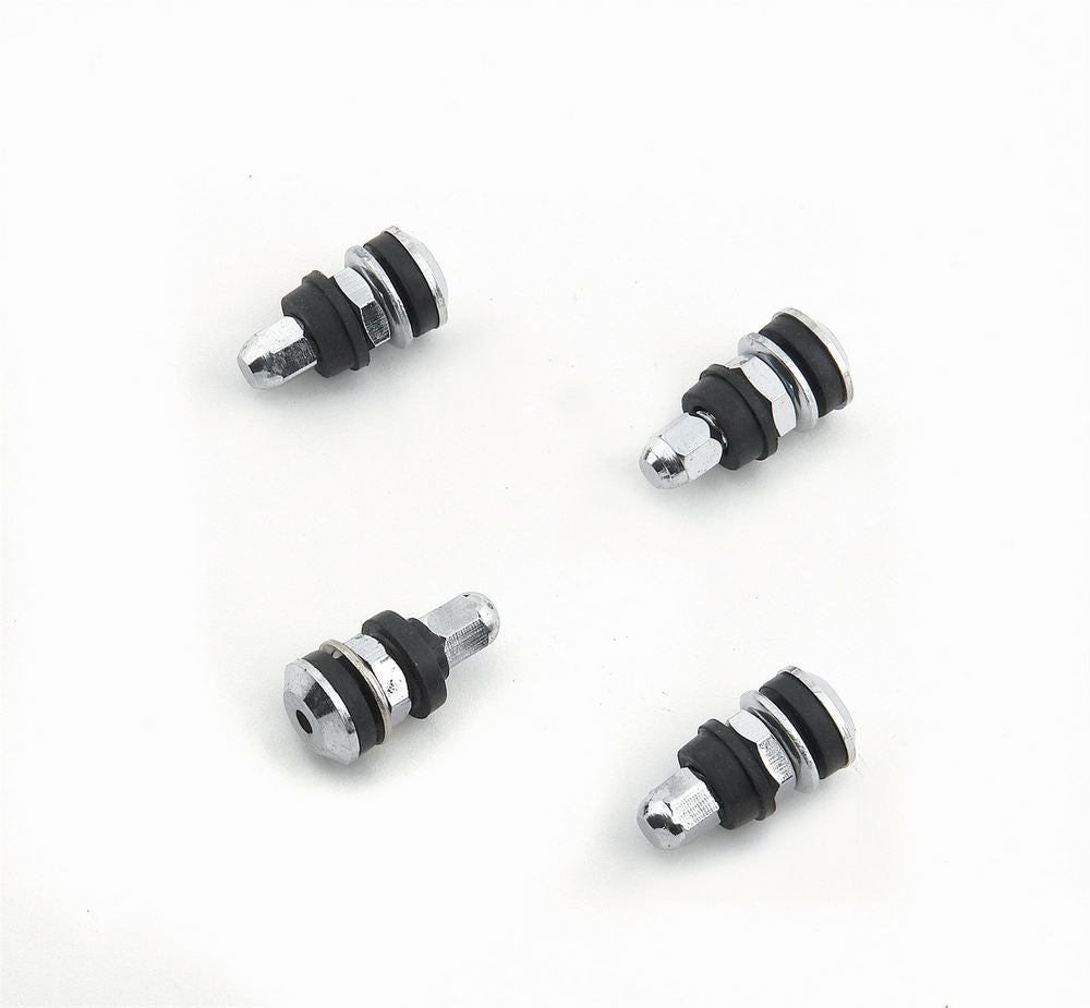 Mr Gasket Chrome Tire Valves (4pk) Short Screw-On Mount