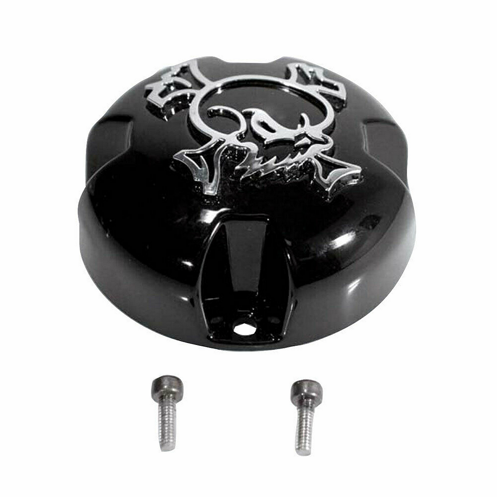 SKULL BOLTON CAP CHR SKULL - GLSS BLK