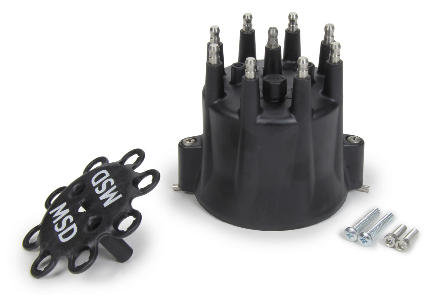 MSD Distributor Cap & Ret- Chevy V8 HEI- Black