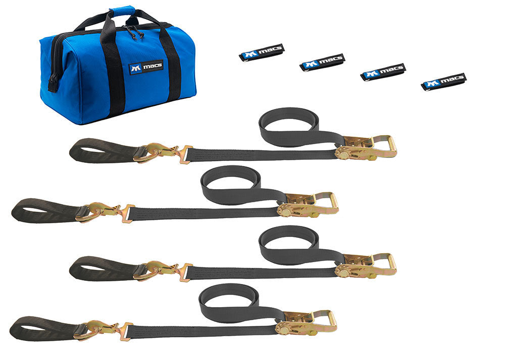 Mac's Tie Downs 4 Tie Downs Direct Hook & 4-24in Axle Straps