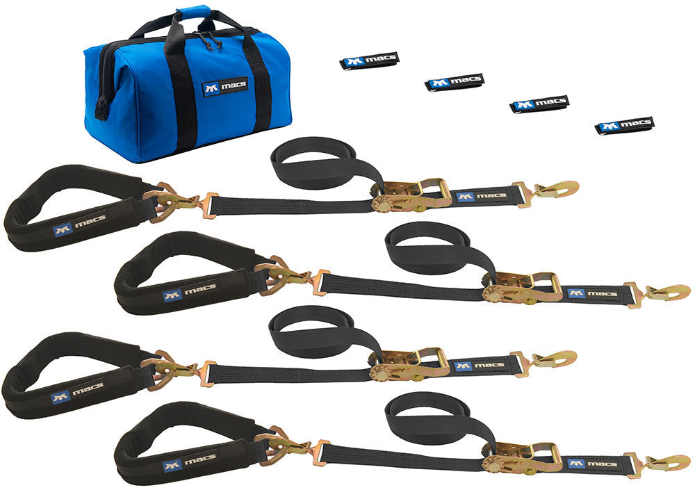 Mac's Tie Downs 4 Tie Downs Direct Hook & 4-24in Axle Straps
