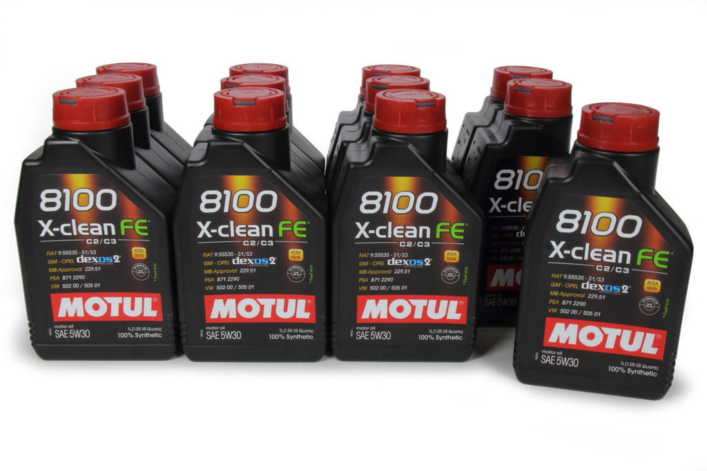 Motul8100 X-Clean FE 5w30 Oil Case 12 x 1 Liter