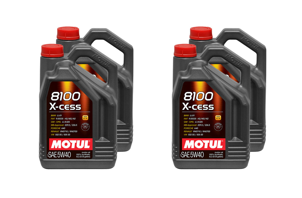 Aceite Motul8100 X-Cess 5w40, caja de 4 botellas de 5 litros