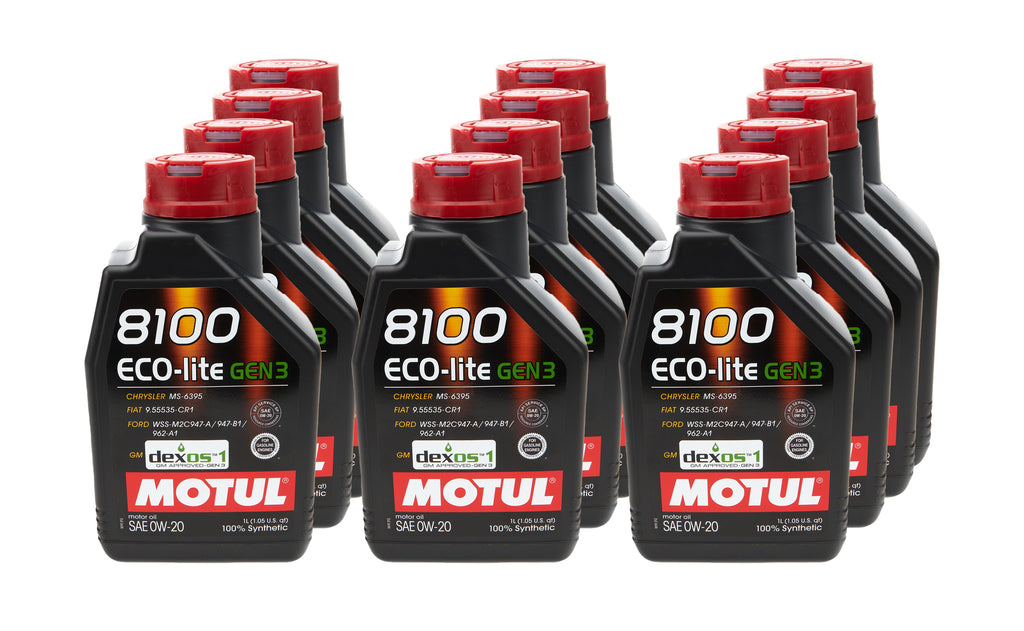 Motul8100 Eco-Lite Gen3 0w20 Case 12X1L