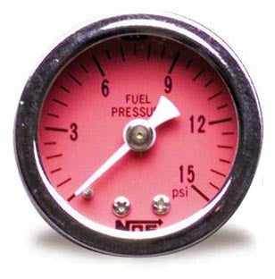 NOS/Nitrous Oxide System 0-15 Fuel Pressure Gauge