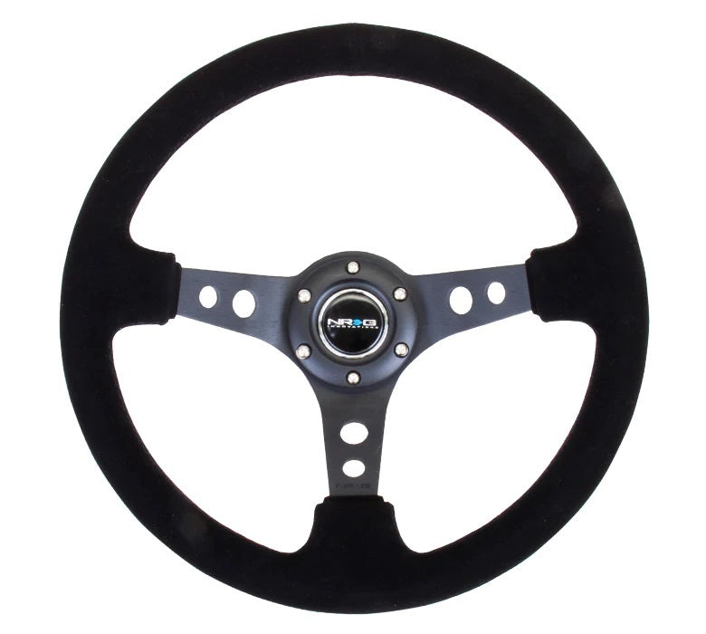 NRG Innovations Steering Wheel 350mm 3in Dish Black Suede