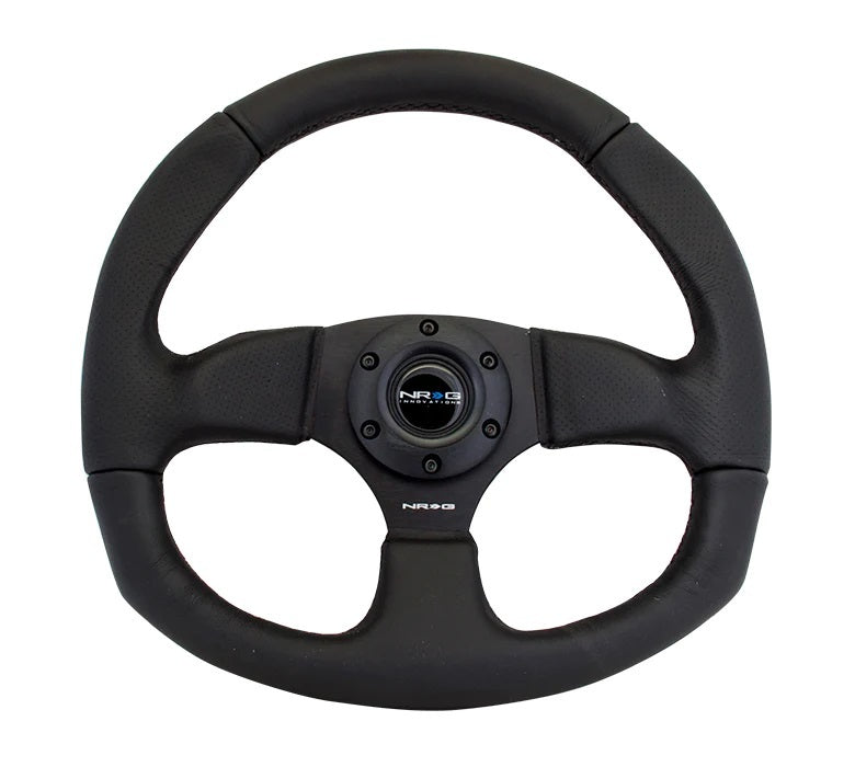 NRG Innovations Steering Wheel 350mm 3in Dish Black Leather