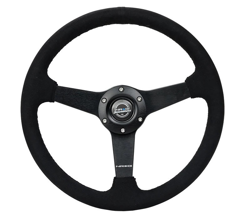 NRG Innovations Steering Wheel 350mm 1.5 in Dish Black Alcantara
