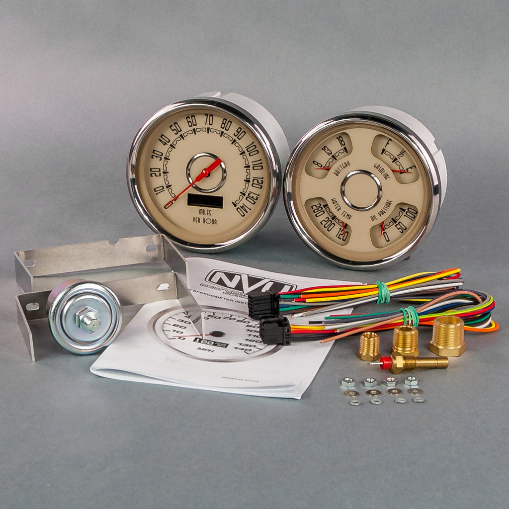 Woodward 2 Gauge Kit 5in Speedo/Quad Beige