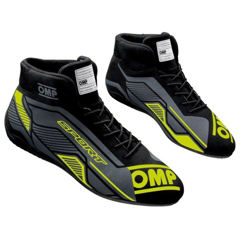 OMP Racing INC OMP SPORT SHOES FIA 8856 -2018 BLACK / FLUO YELLO