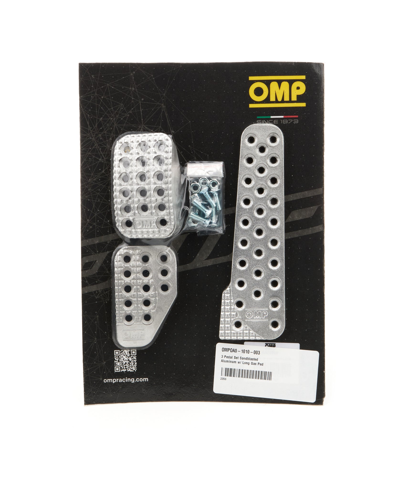 OMP Racing INC 3 Pedal Set Sandblasted Aluminum w/ Long Gas Ped