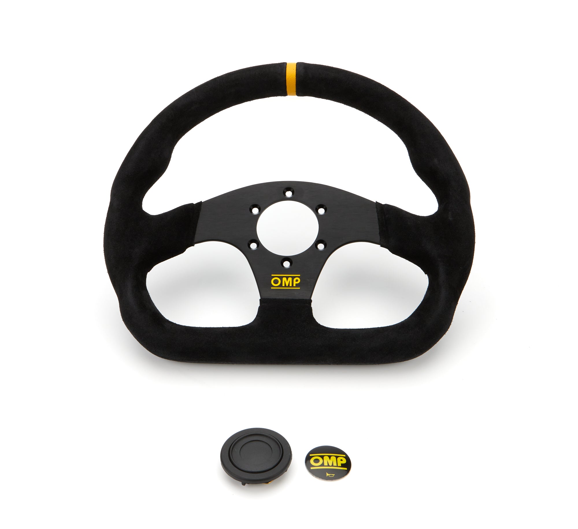OMP Racing INC Super Quadro Steering Wheel Black Spokes Suede