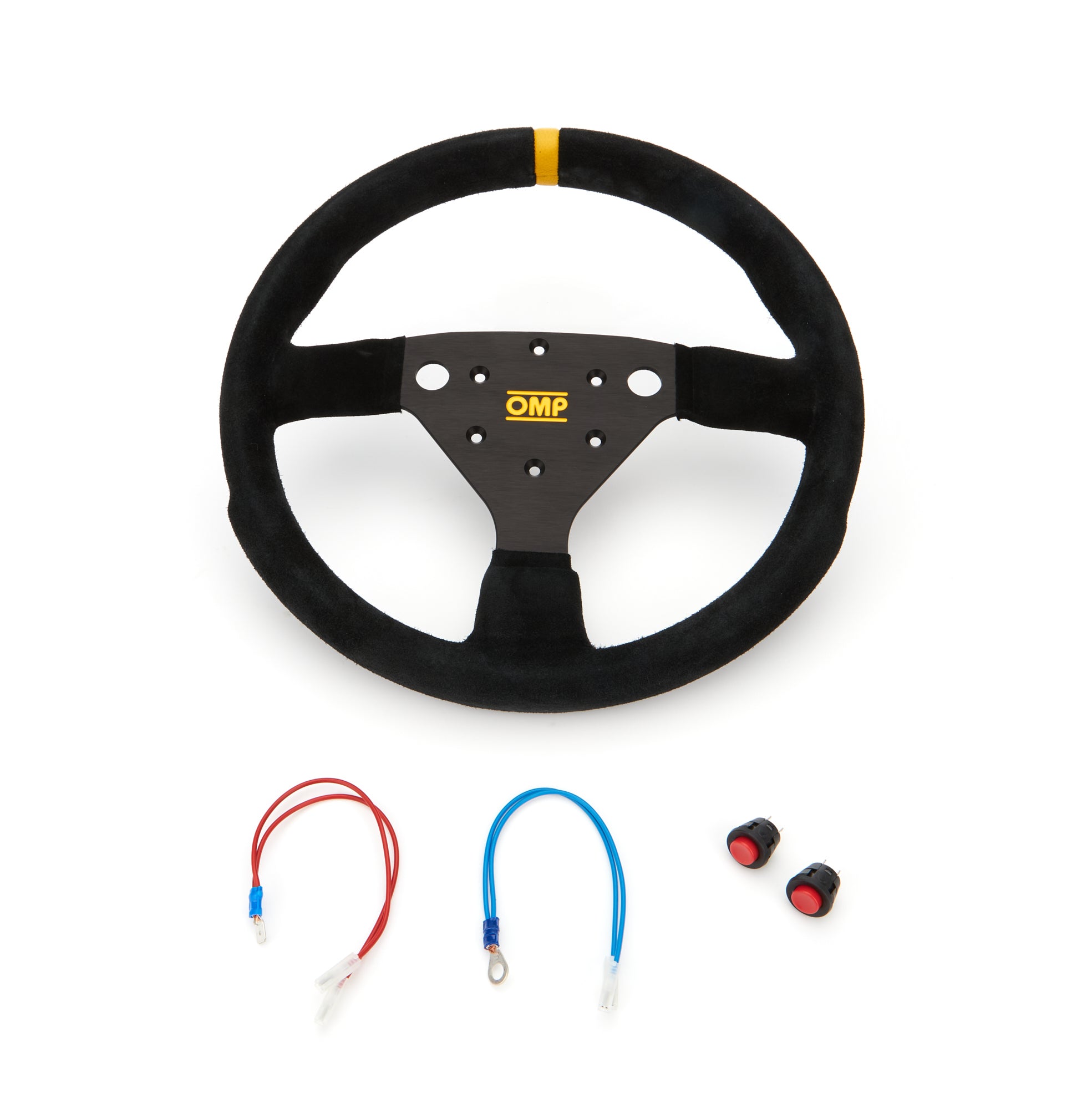 OMP Racing INC 320 SP Steering Wheel Black Grip Silver Center