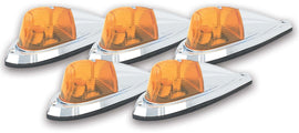 Pacer Performance Hi-Five Cab Roof Lights Amber Deluxe Chrome