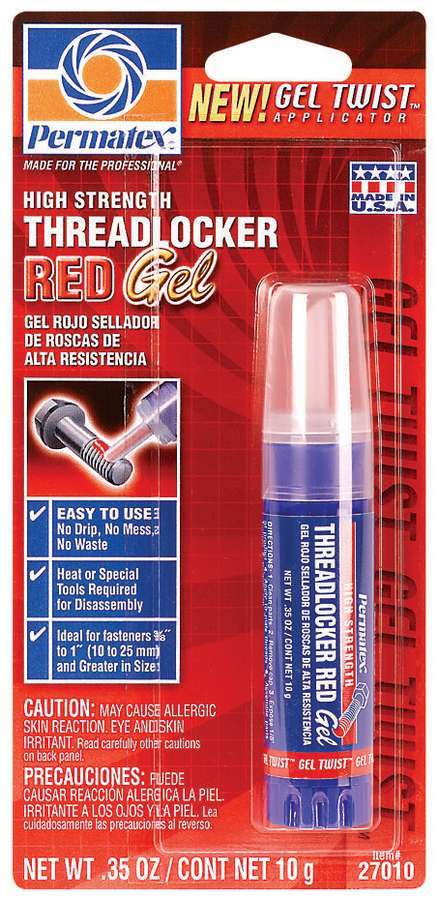 Permatex Red Threadlocker Gel Tube 10g