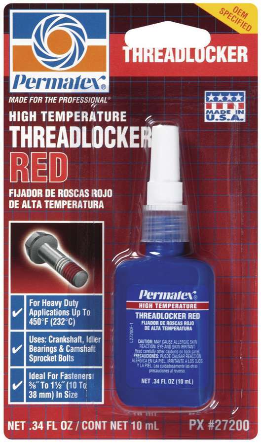 Permatex Hi Temp Threadlocker 10ml - Red