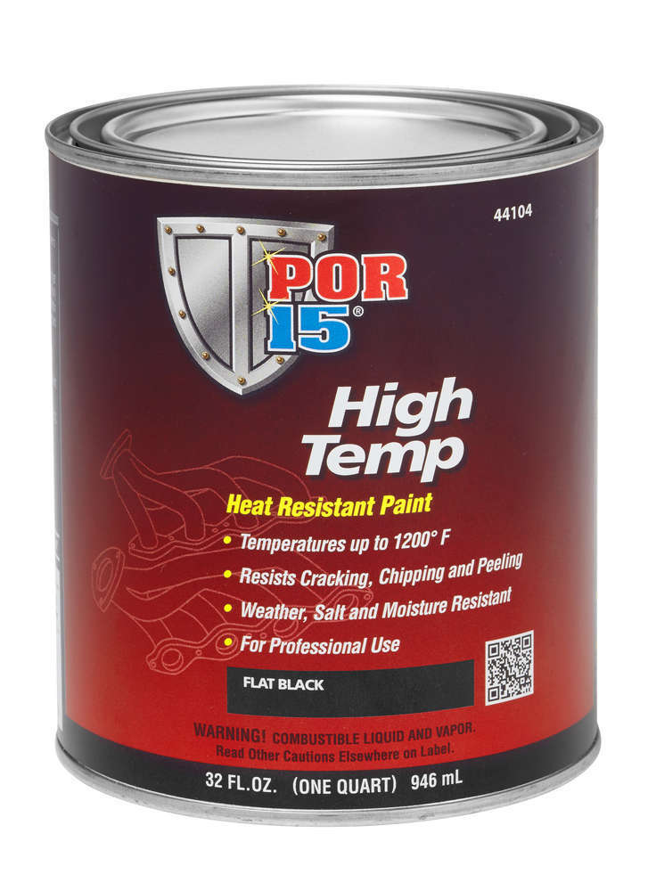 POR-15 High Temperature Flat Bl ack Paint Quart