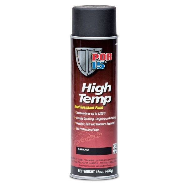POR-15 High Temperature Flat Bl ack Paint Aerosol 15oz