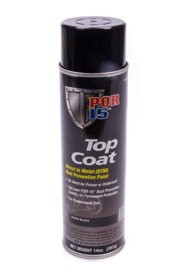 POR-15 Top Coat Paint Gloss Black 14oz Aerosal