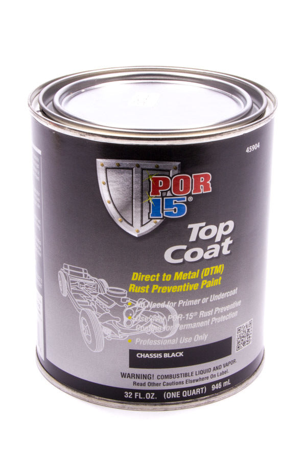 POR-15 Top Coat Chassis Black Paint Quart