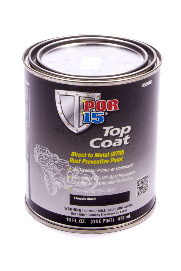 POR-15 Top Coat Chassis Black Paint Pint