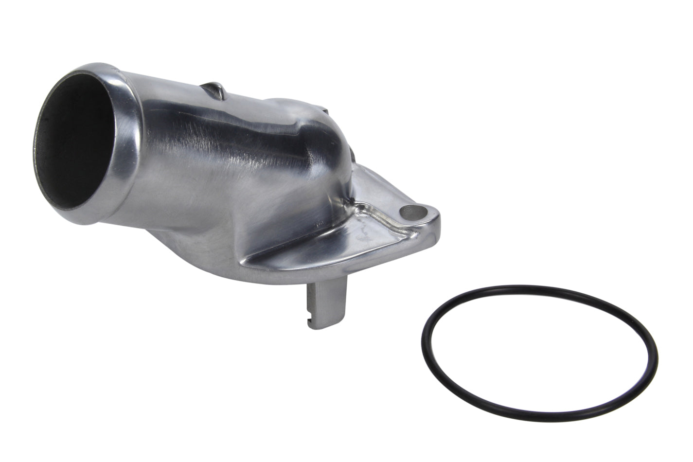 PRW Water Neck Outlet 75 Degree Polished Aluminum — Fits GM LS-Series