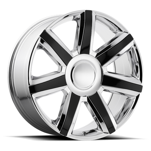 Performance Replicas PR164 Chrome/Black 22x9 Wheel — Fits 6x5.5 Trucks