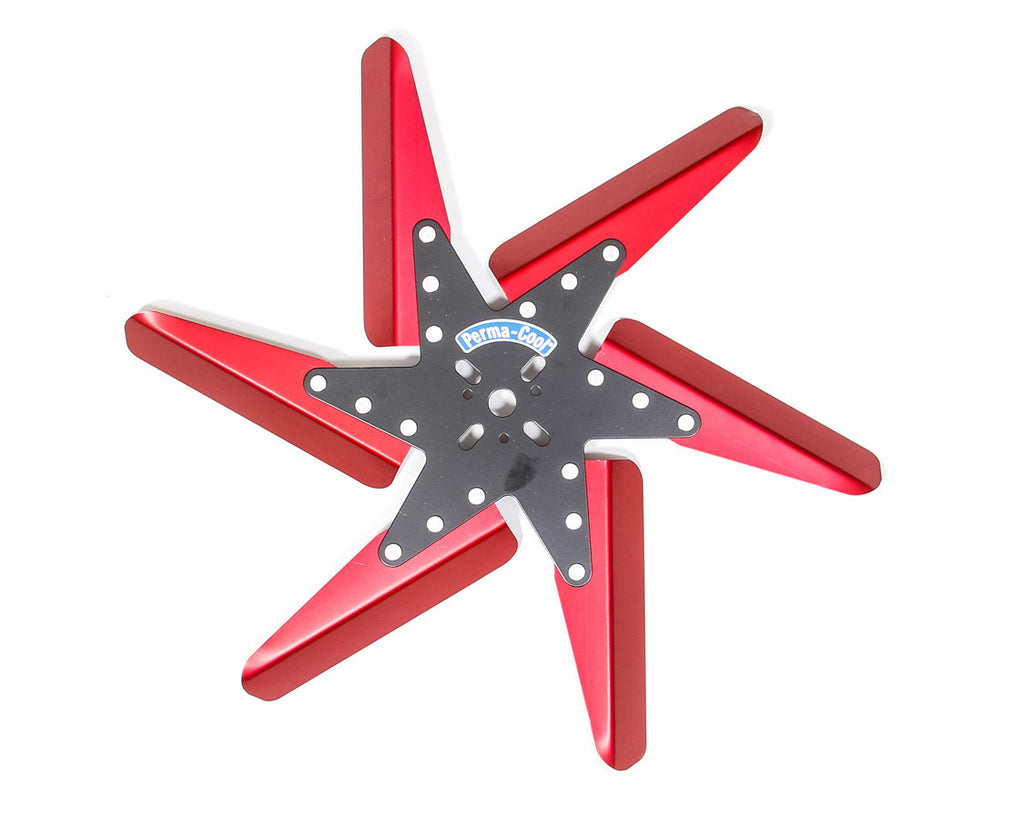 Perma-Cool Flex Fan Aluminum 18in Black Center/Red Blades