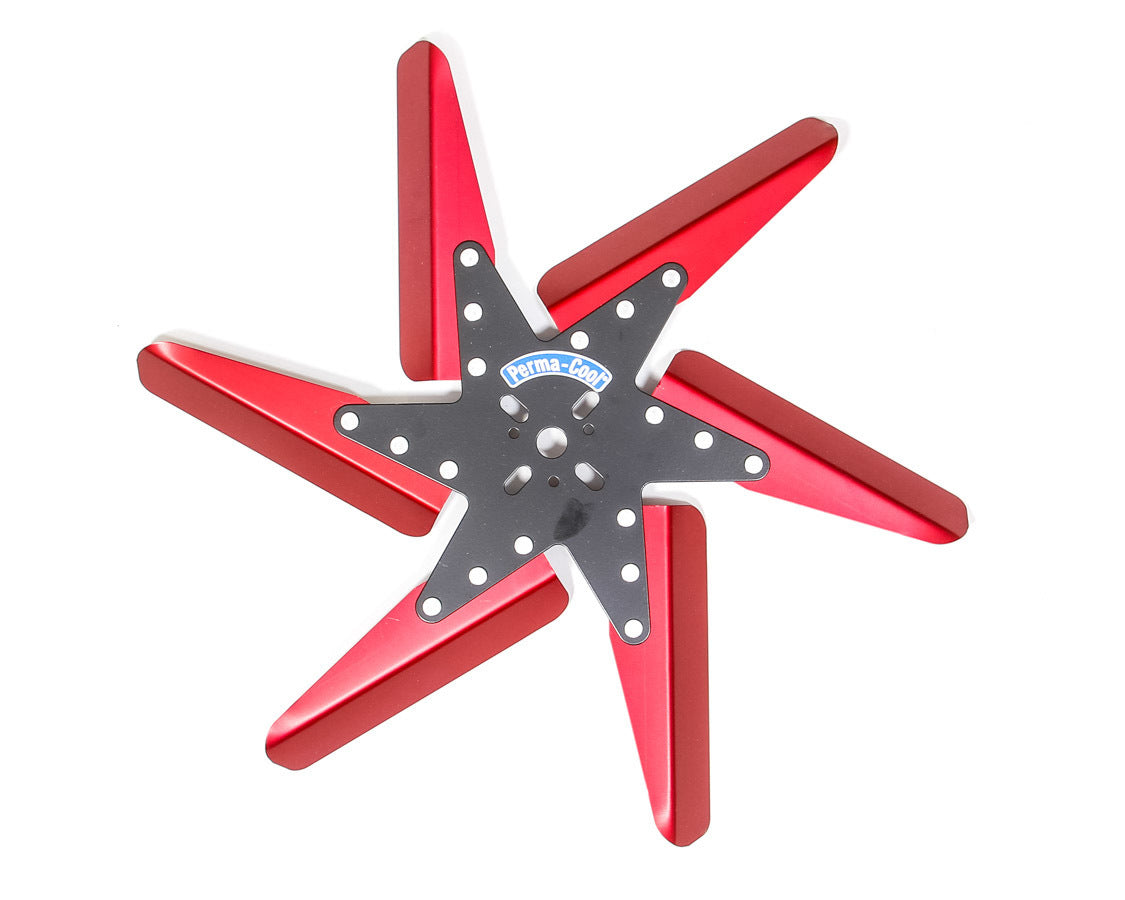 Perma-Cool Flex Fan Aluminum 18in Black Center/Red Blades