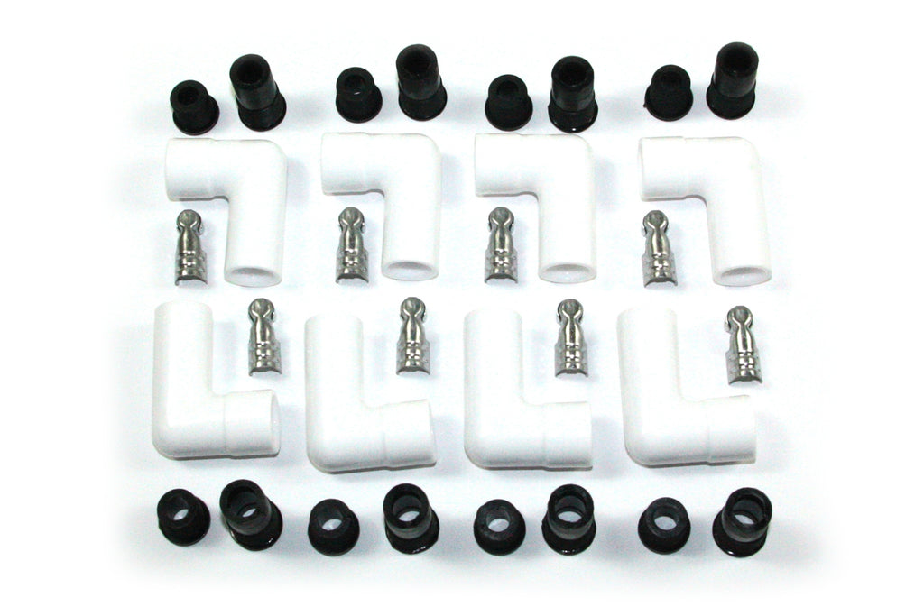 Pertronix Ceramic Spark Plug Boot Kit 90-Deg 8pk White