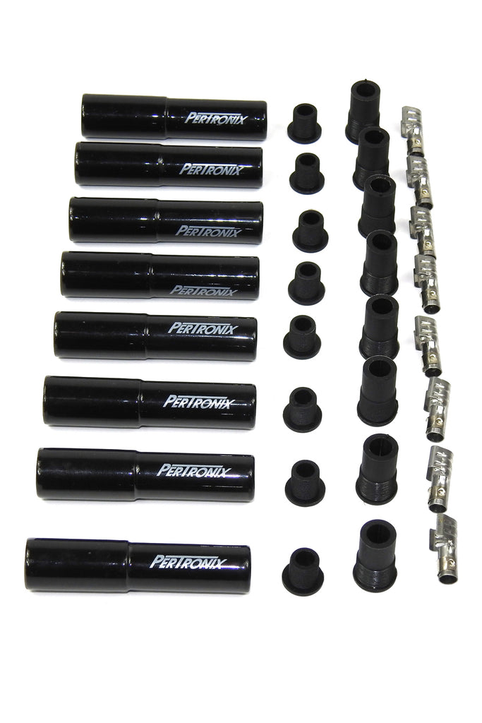 Pertronix Ceramic Spark Plug Boot Kit Straight 8pk Black