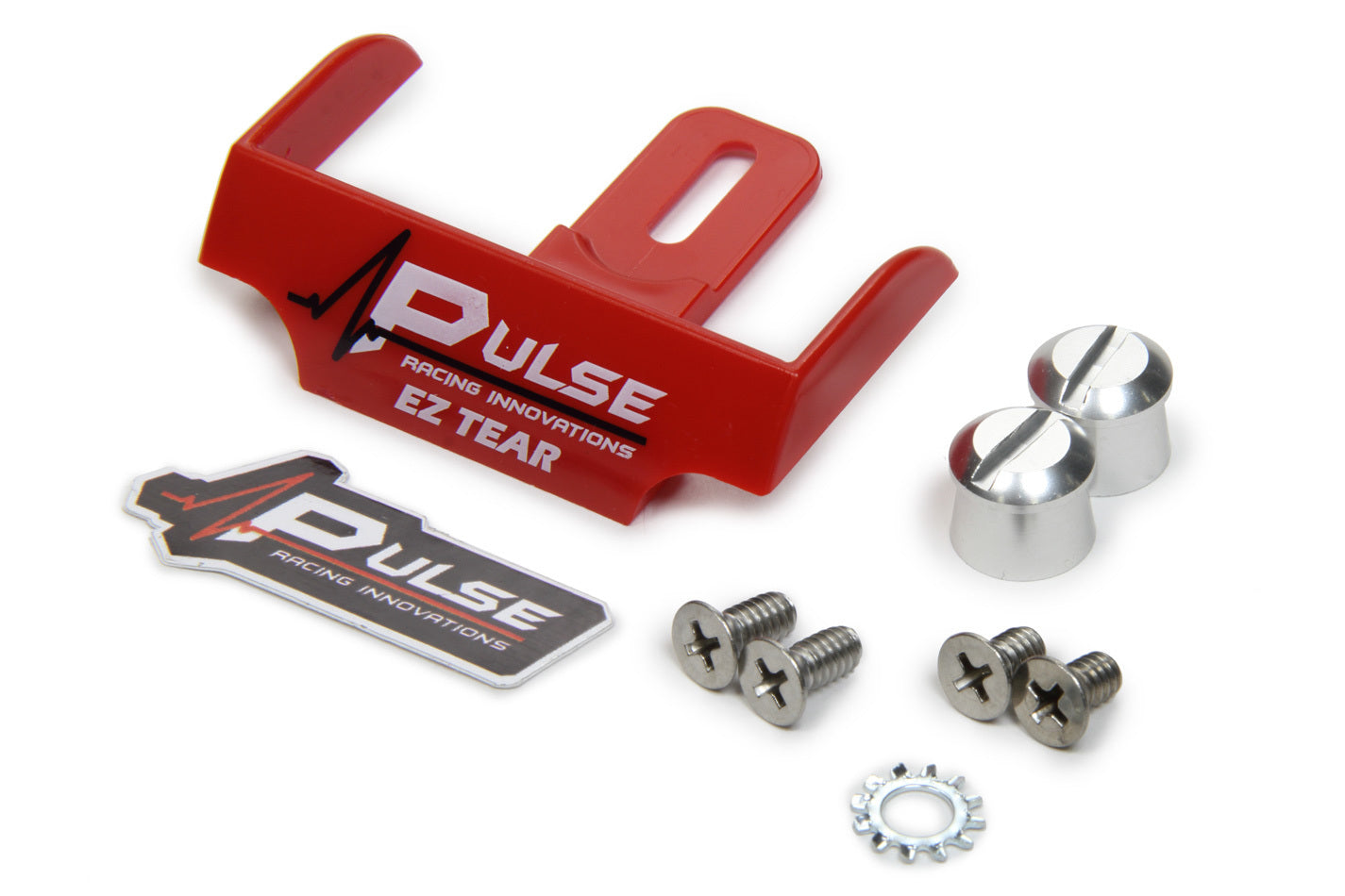 Pulse Racing Innovations EZ Tear Red w/ Silver Aluminum Post — Helmet Accessory