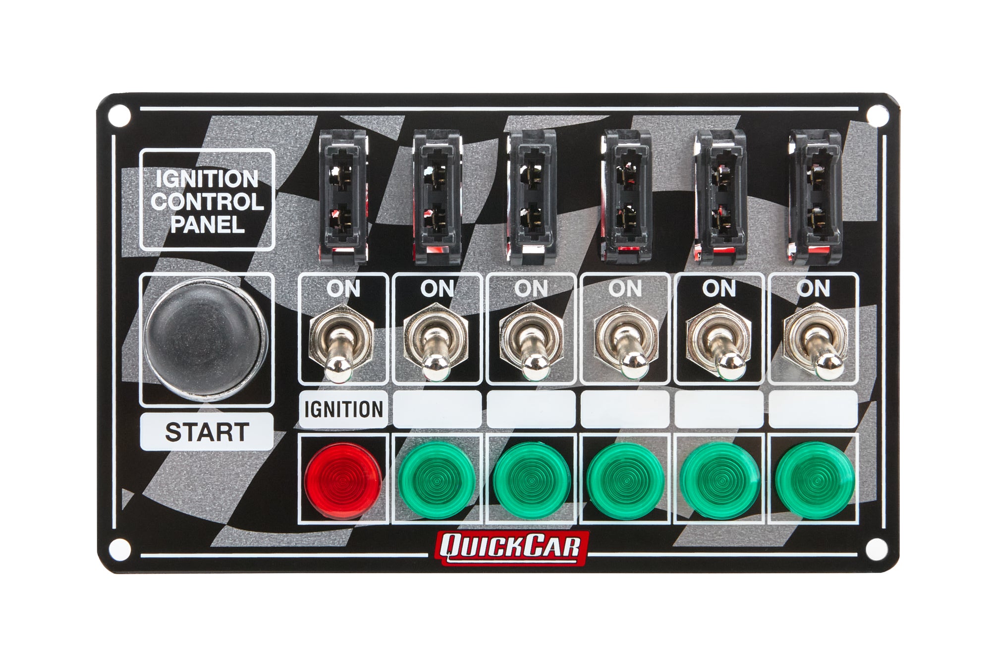 Quickcar Racing Ignition Panel Fused w/Start Button & Lights