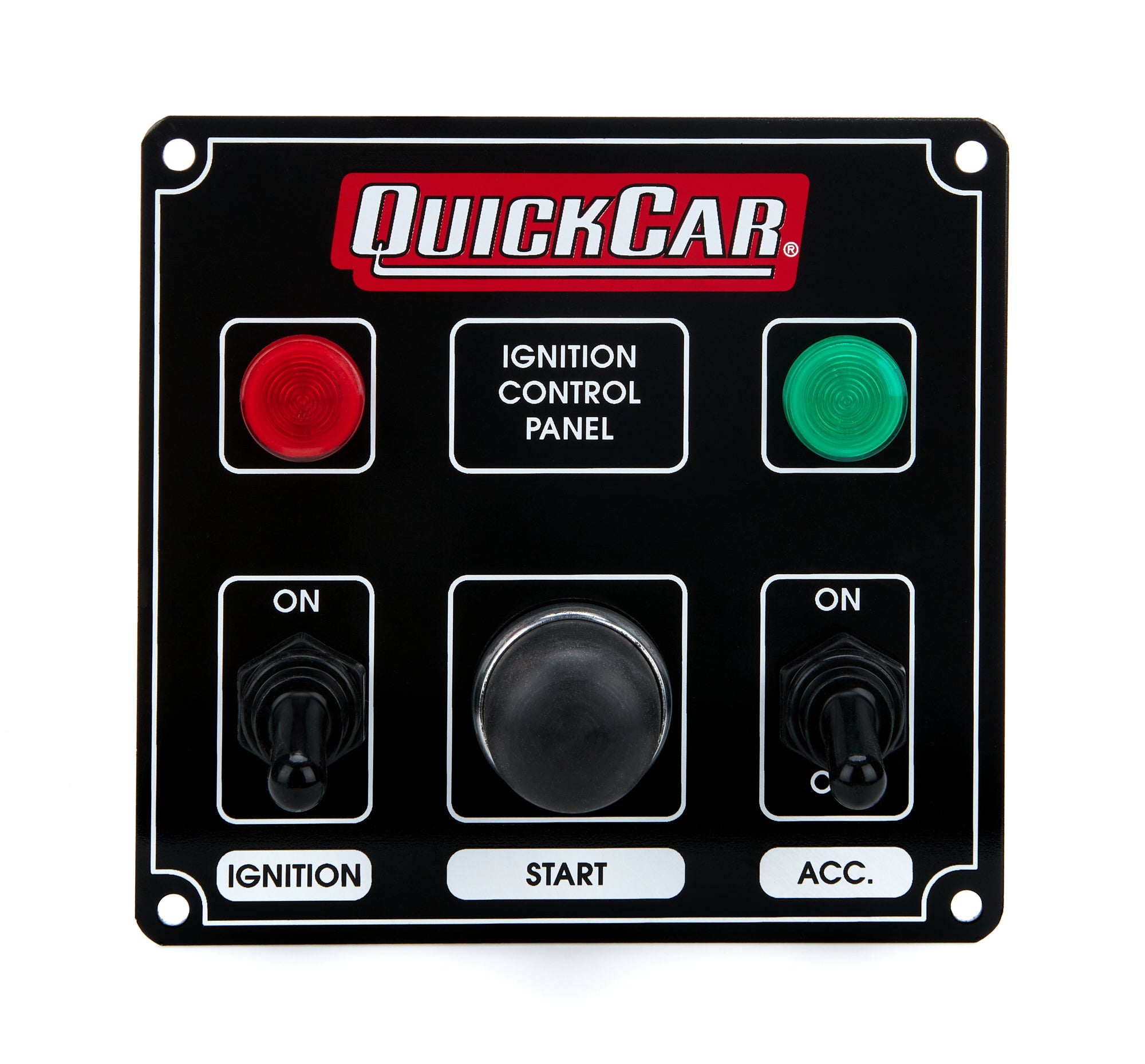 Quickcar Racing Ignition Panel Black w/ 1 Acc. & Lights