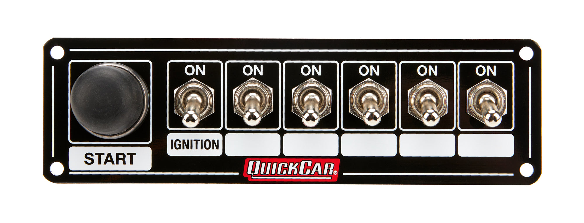 Quickcar Racing Ignition Panel Blk. w/ Start But. 5 Acc.